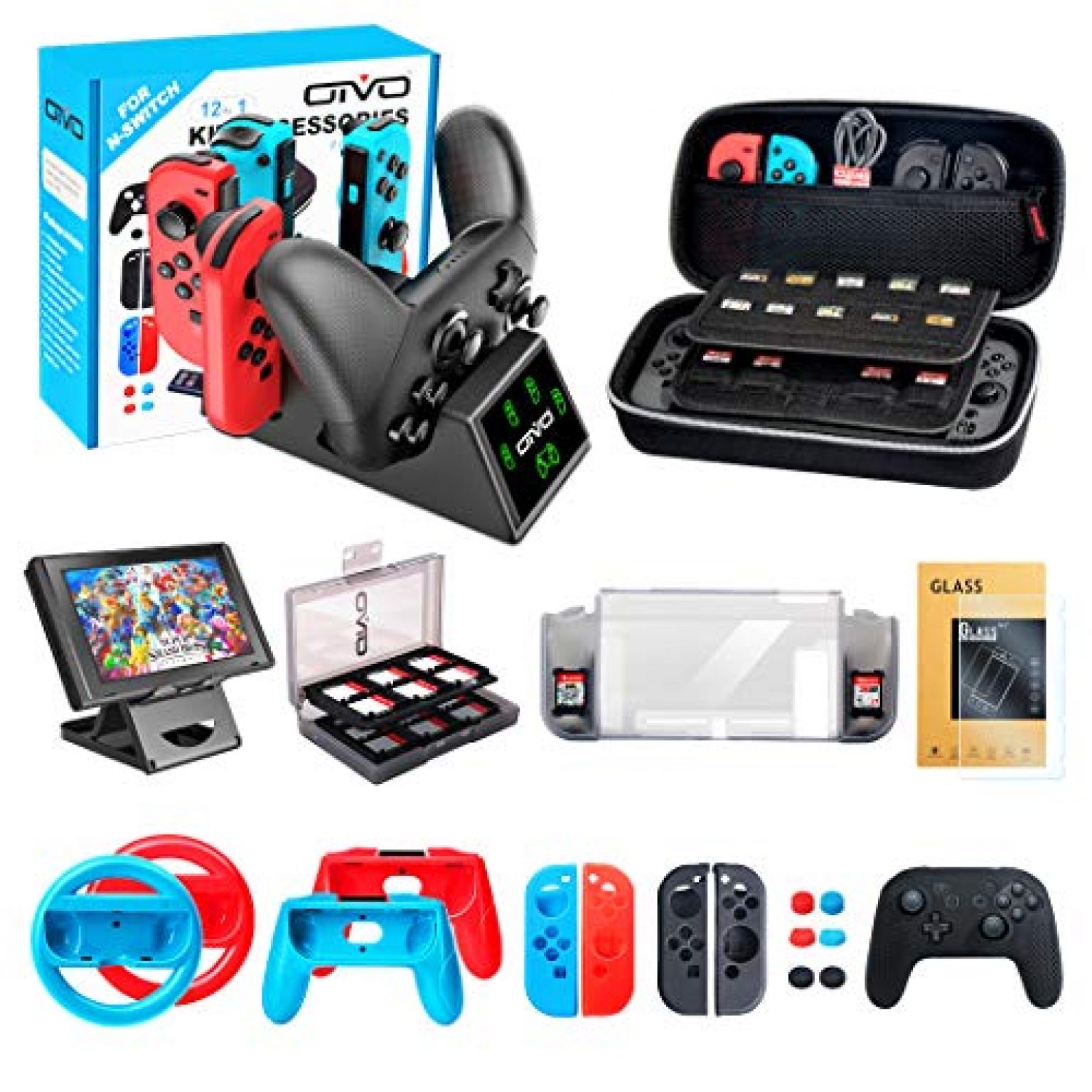 OIVO 12 In 1 Accessories Bundle Kit For Nintendo Switch Deals From