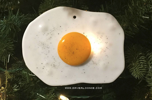 fried egg ornament