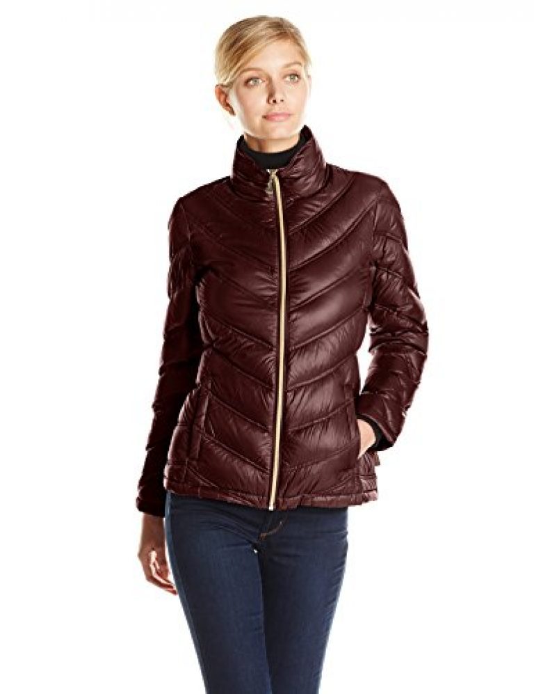 Calvin Klein Women's Lightweight Chevron Packable Jacket — Deals from ...