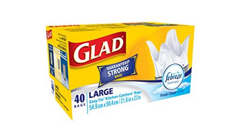 Glad Easy-Tie Large Kitchen Catchers Garbage Bags with Febreze ...