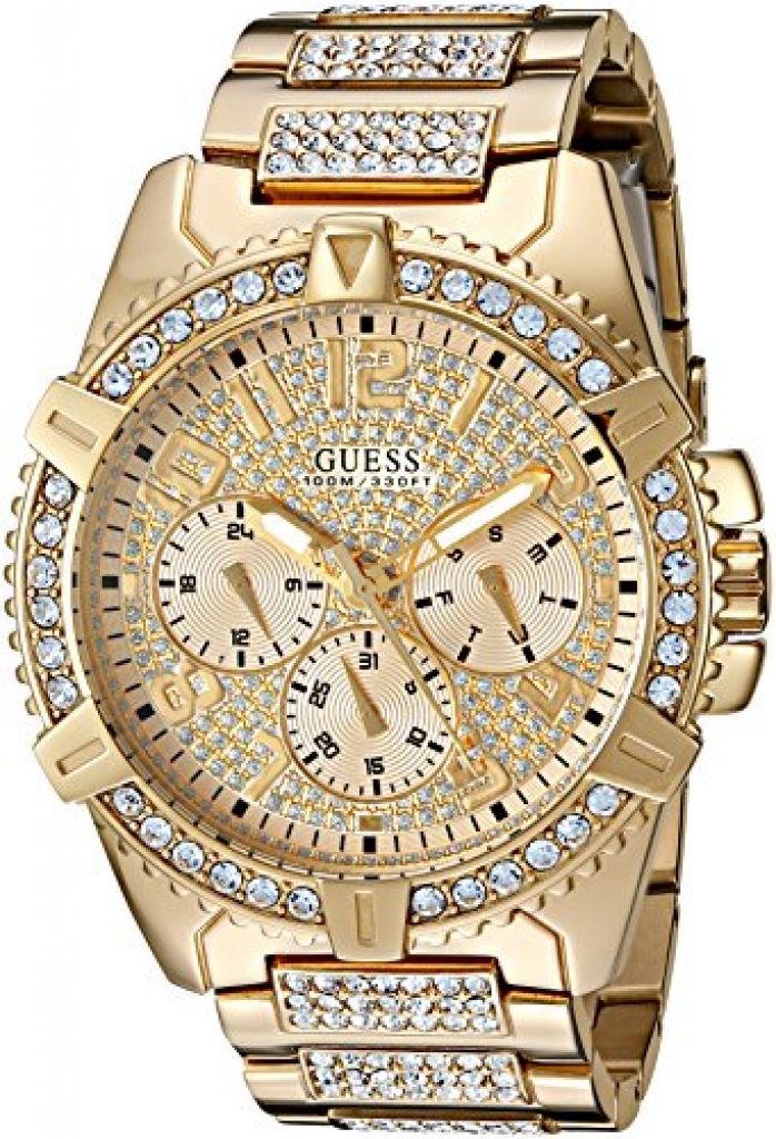 GUESS Men's Stainless Steel Crystal Dress Watch — Deals from SaveaLoonie!