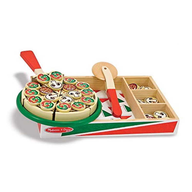 melissa & doug wooden pizza set