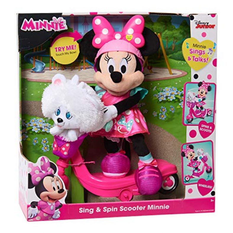 disney junior minnie sing & spin scooter minnie