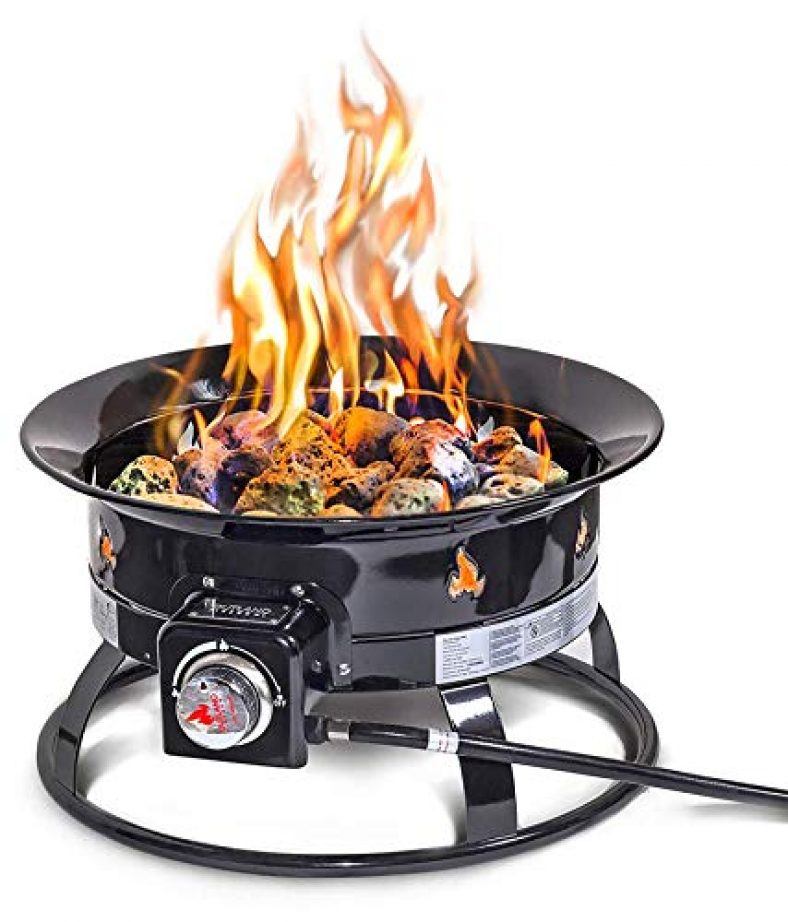 Outland Deluxe Outdoor Portable Propane Gas Fire Pit with Cover & Carry ...