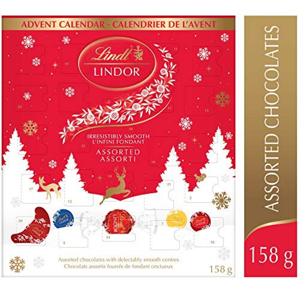 Lindt Lindor Christmas Advent Calendar Assorted Chocolate, Gift Box