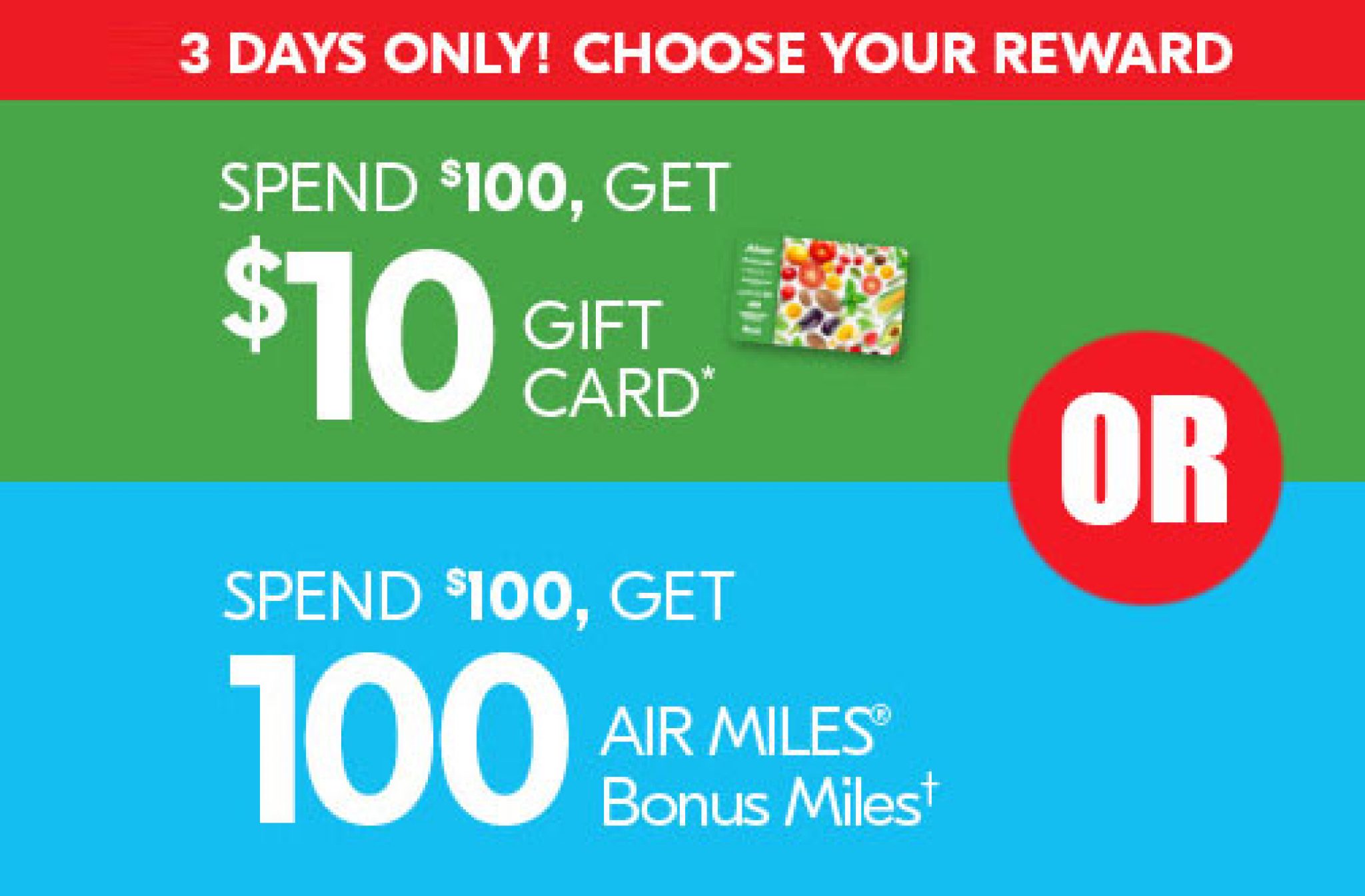 Sobeys 10 Gift Card or 100 Bonus Air Miles — Deals from SaveaLoonie!