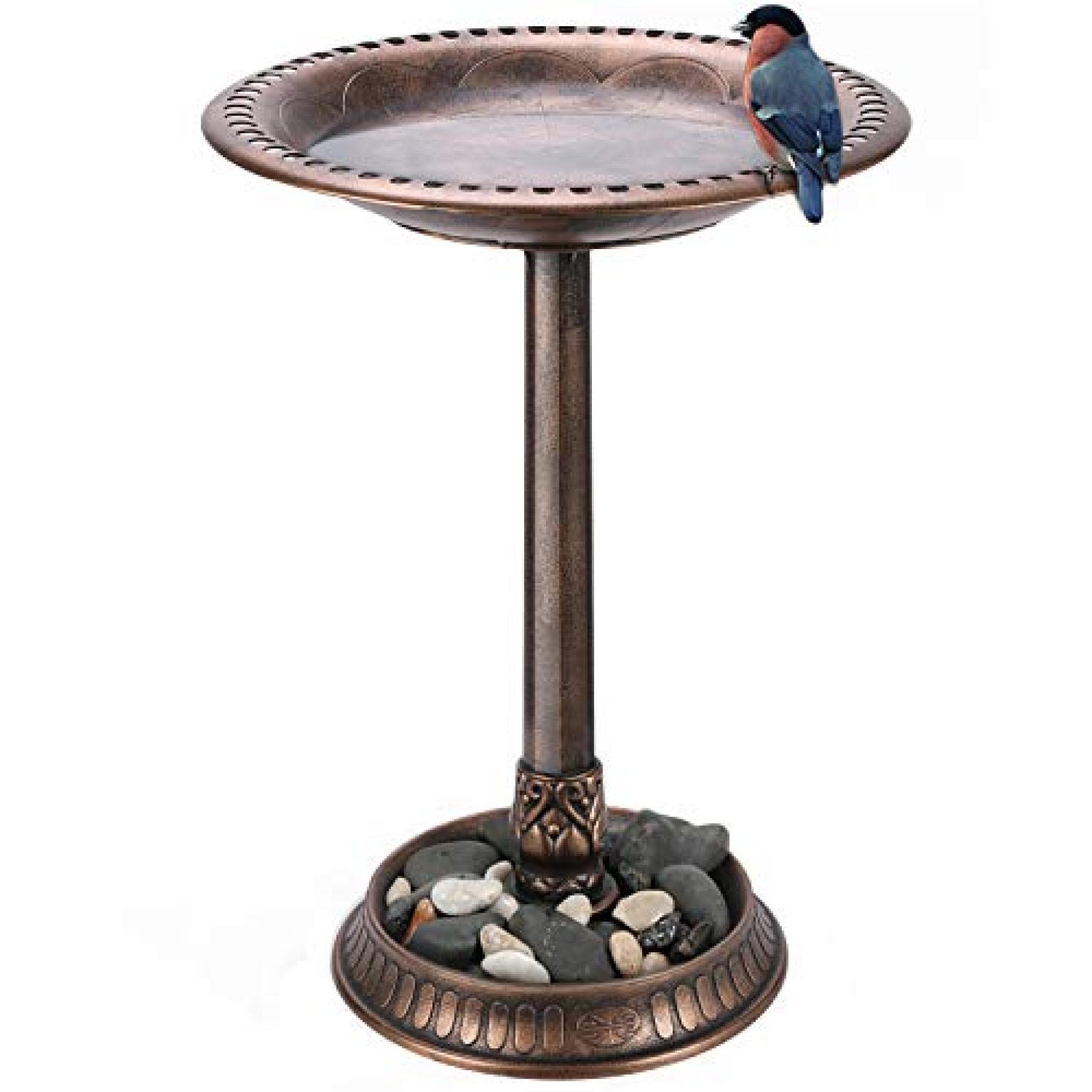 VIVOSUN 2-in-1 Outdoor Garden Bird Bath with Flower Planter Base