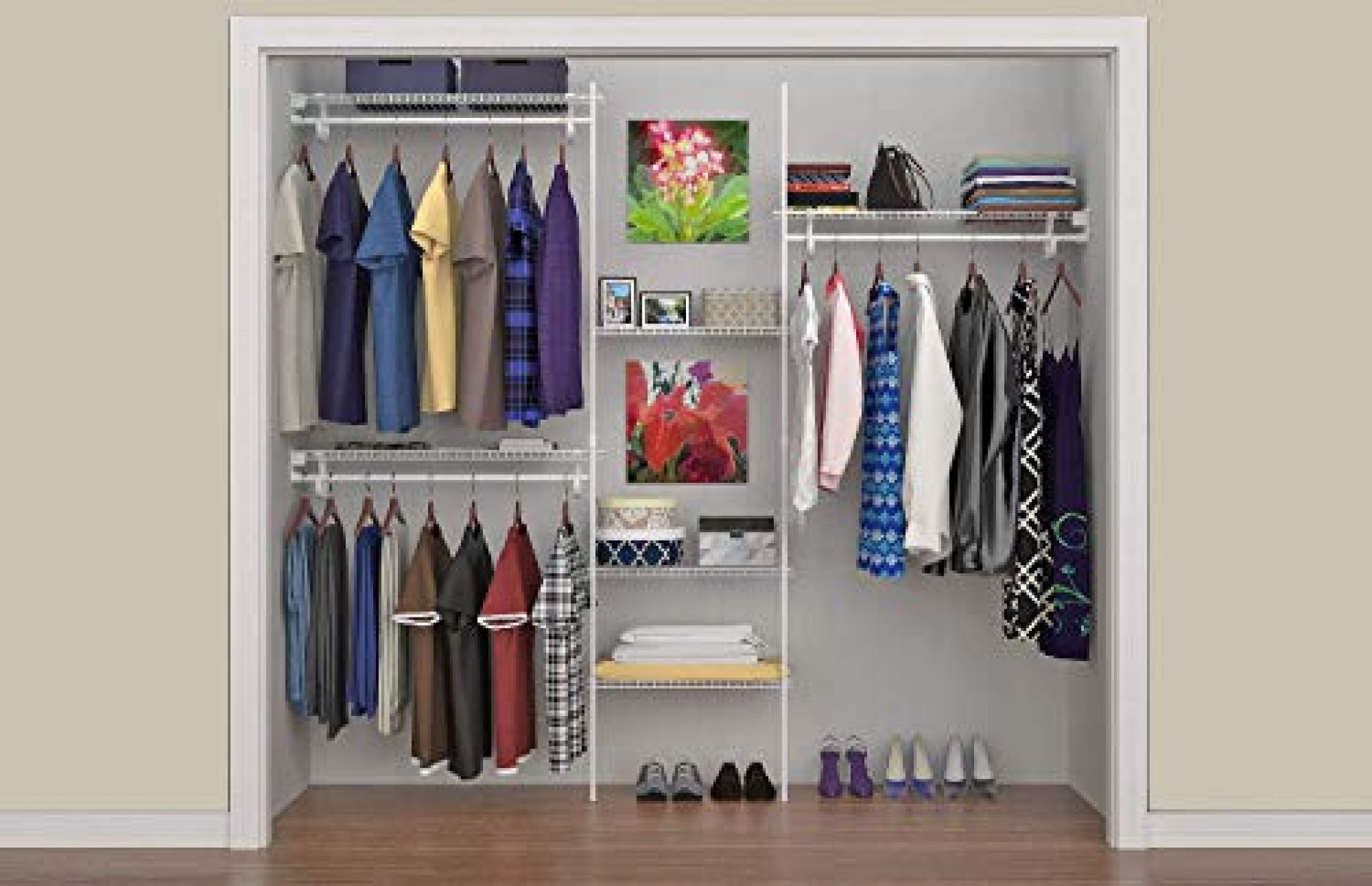 ClosetMaid SuperSlide 5ft. to 8ft. Closet Organizer Kit, White — Deals from SaveaLoonie!