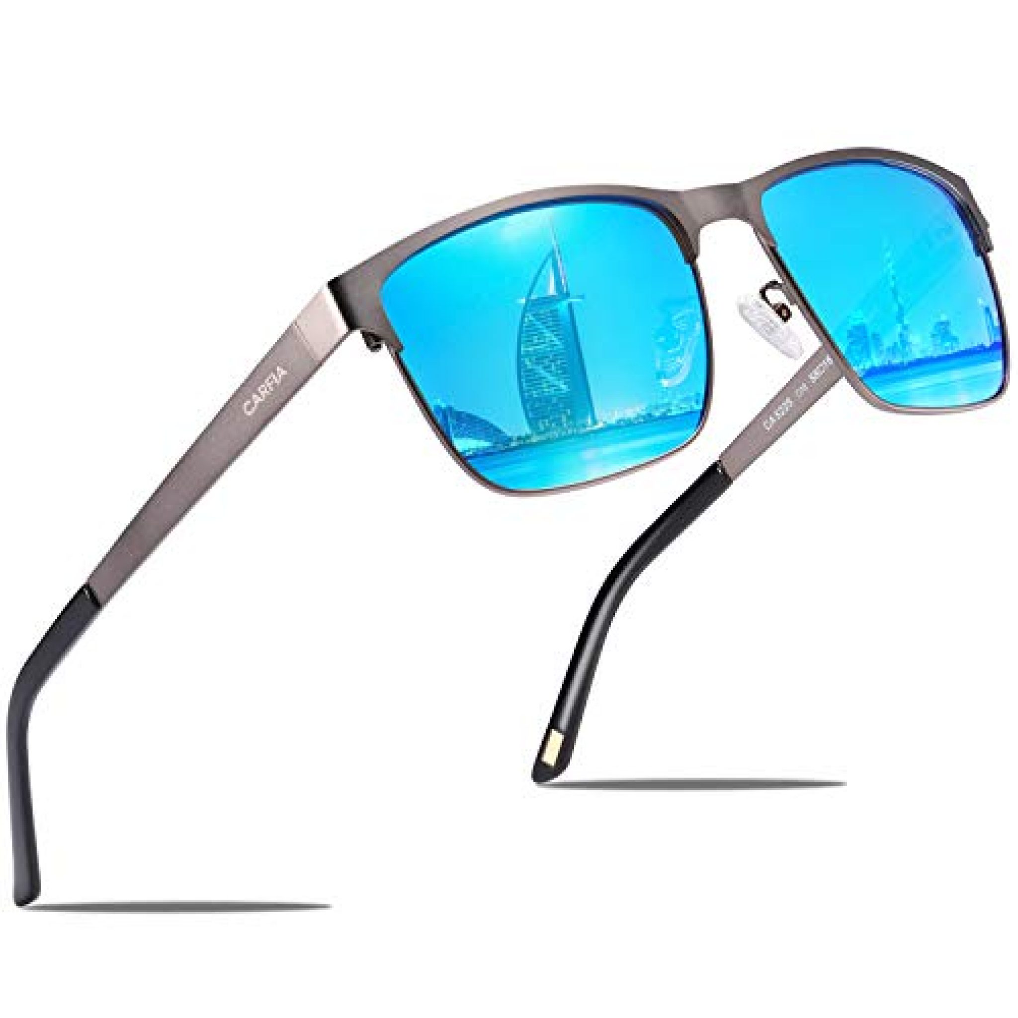 CARFIA Metal Mens Sunglasses Polarized UV Protection for Driving