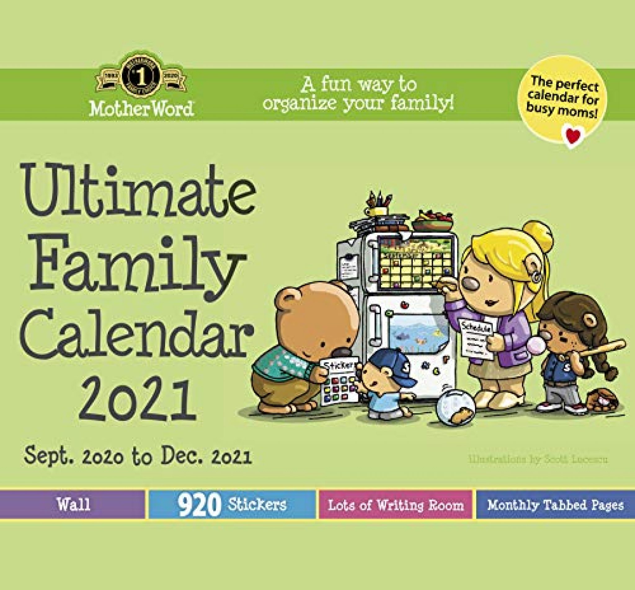 MotherWord Ultimate Family Wall Calendar 16 Month Tabbed Version 12