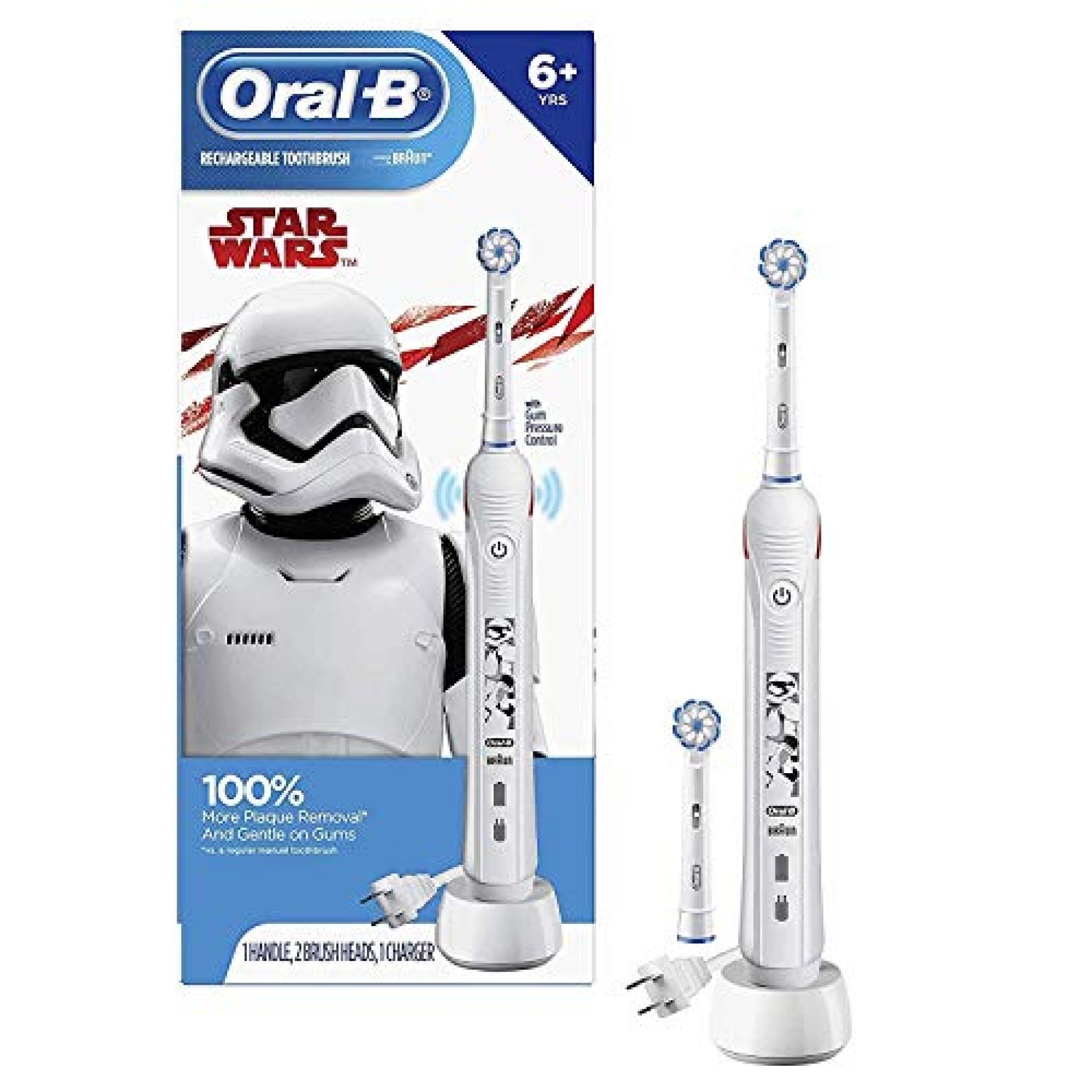 Oral-B Kids Electric Toothbrush With 2 Brush Heads, Featuring Star Wars ...