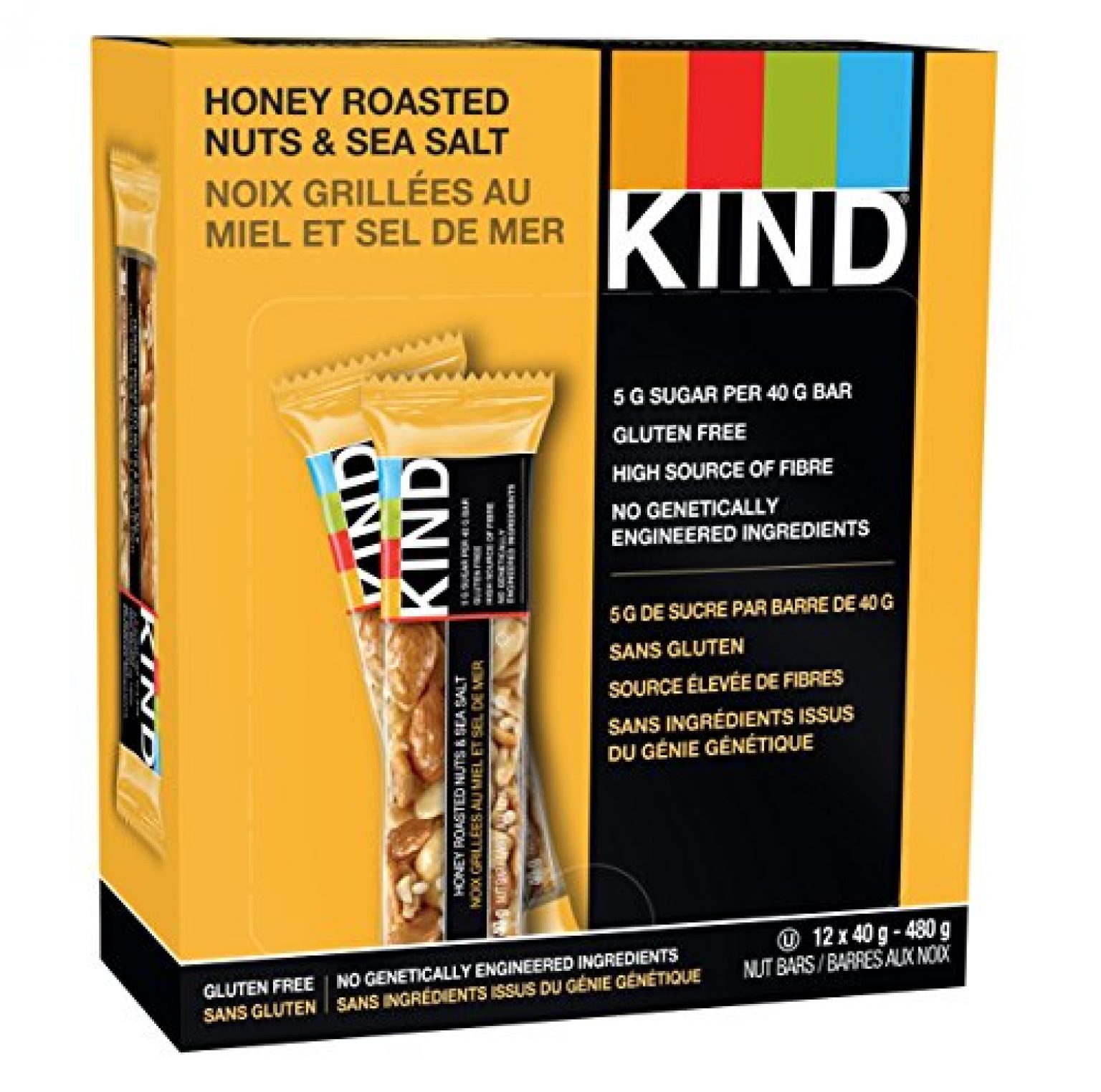 KIND Bars, Honey Roasted Nuts & Sea Salt, 12 x 40g — Deals from ...