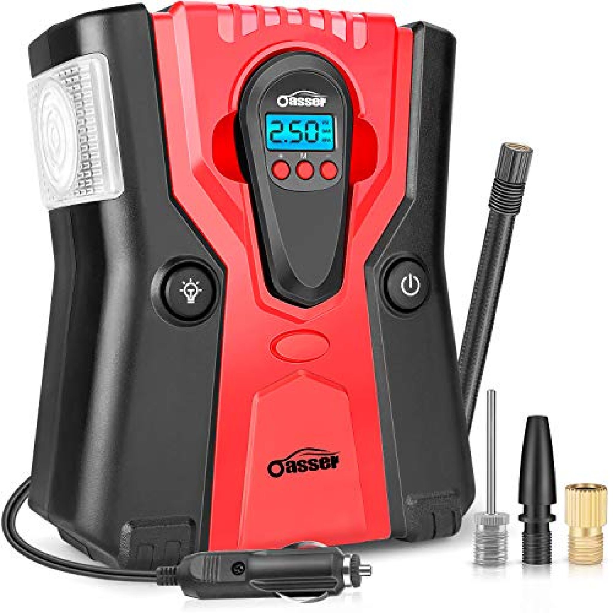 Oasser Portable Tire Inflator With W Detachable Digital Pressure