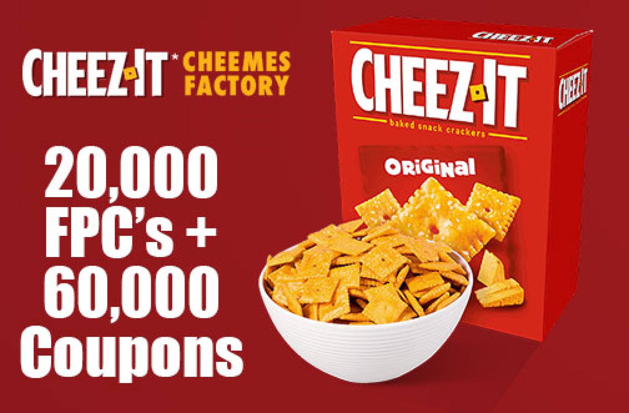 CheezIt Promotion 20,000 FREE Boxes + 60,000 Coupons — Deals from