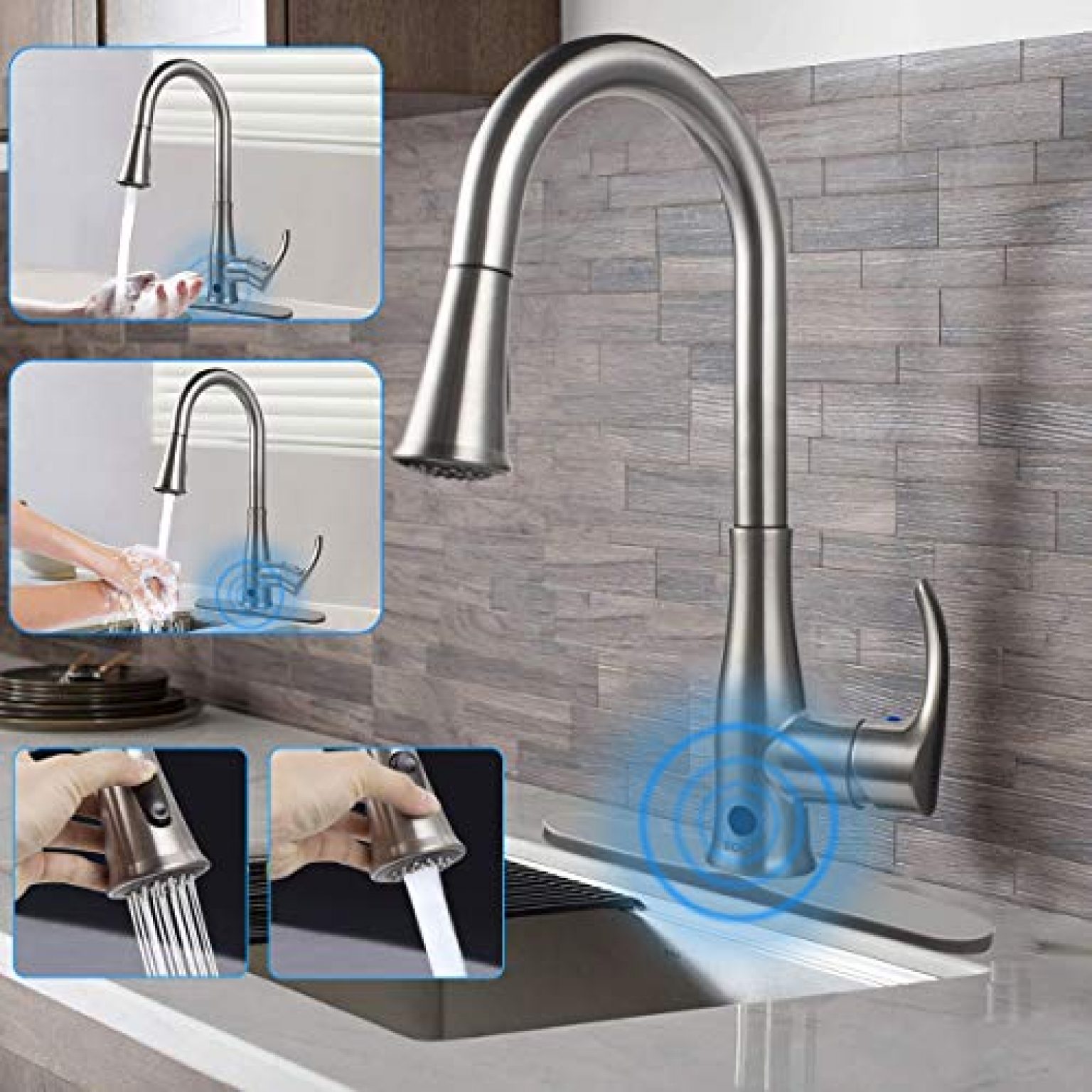 Touchless Kitchen Faucets With Pull Down Sprayer Soosi Kitchen Faucet 1536x1536 