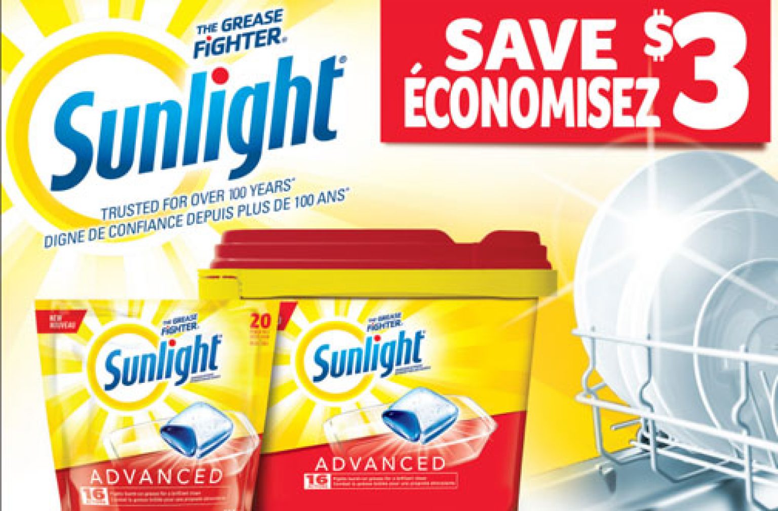 Sunlight Advanced Dishwasher Detergent Coupon — Deals from SaveaLoonie!