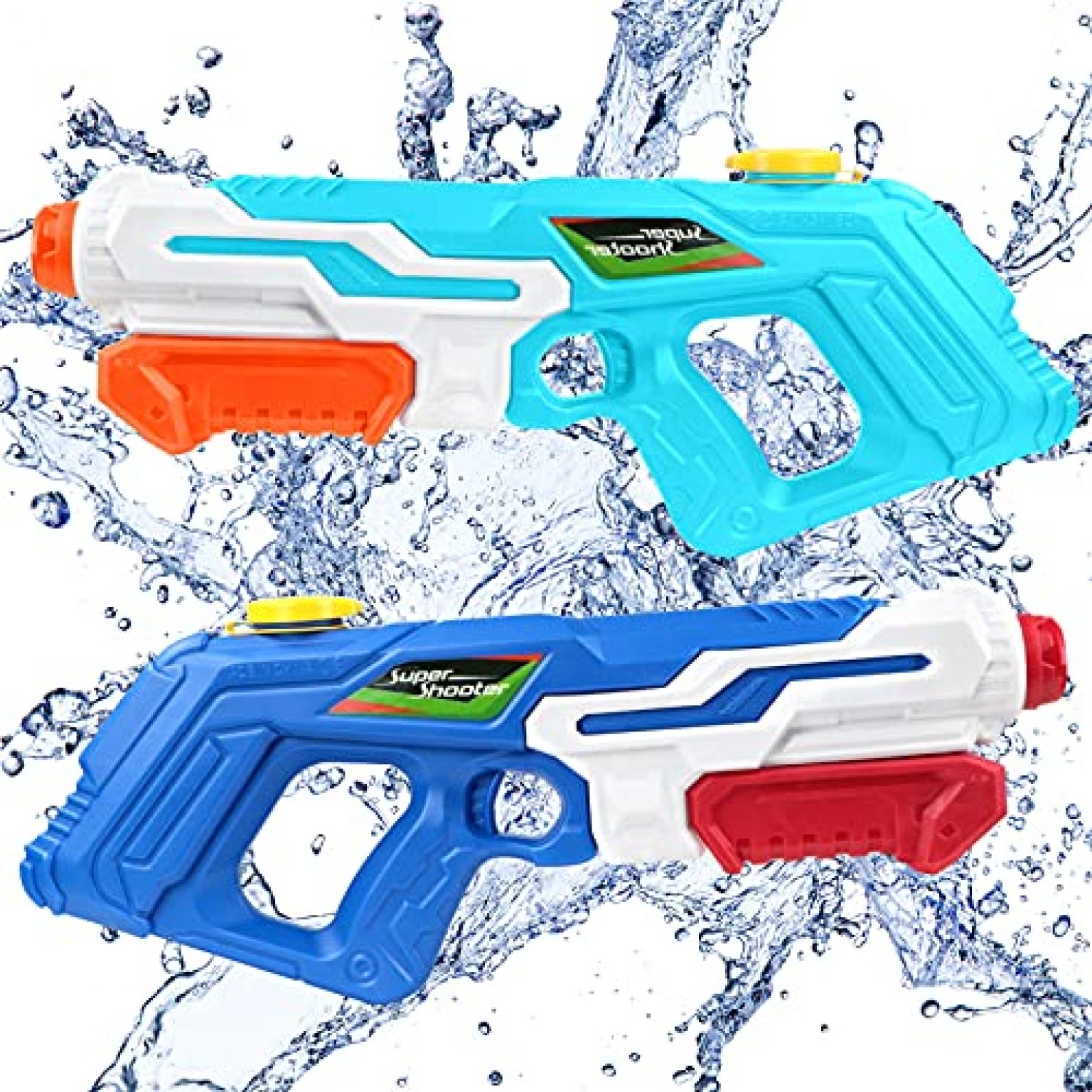 2 Pack Water Guns for Kids, Squirt Guns Kids Toys 970CC Water Blaster ...