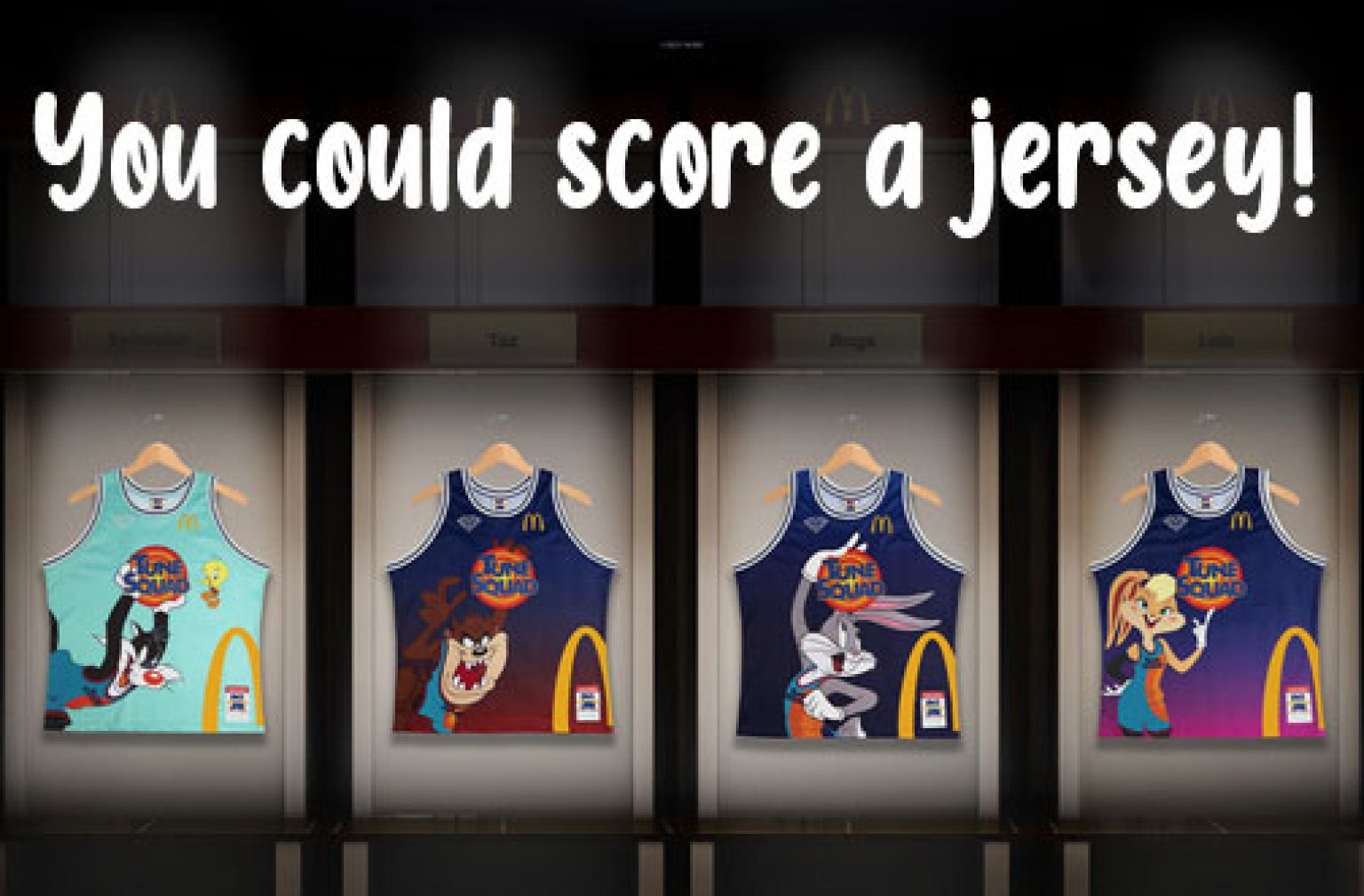 mcdonalds space jam shirt