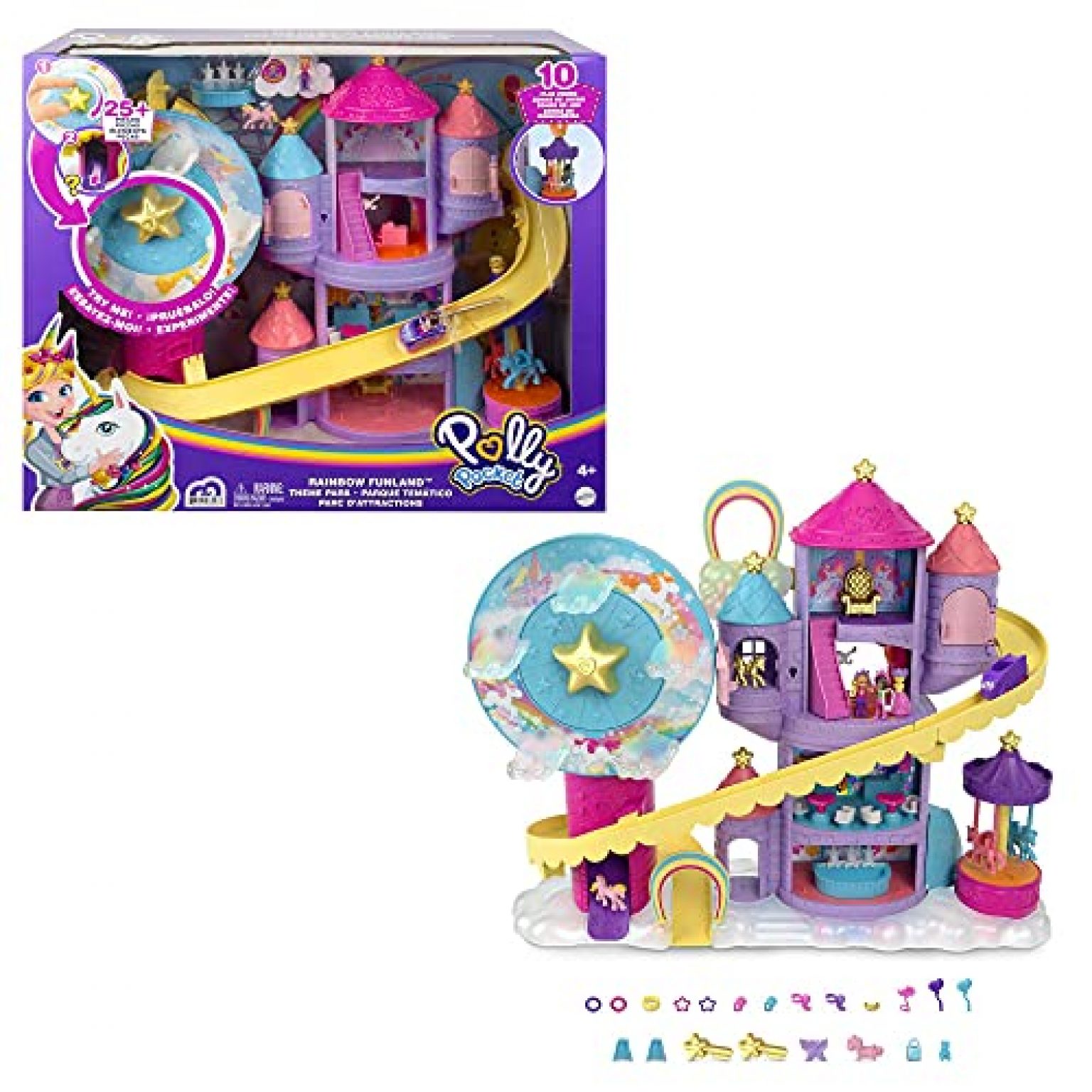 polly pocket rainbow funland theme park