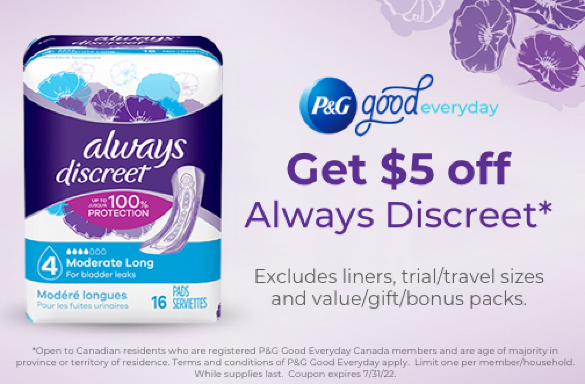 High Value Always Discreet Product Coupon Deals From SaveaLoonie 