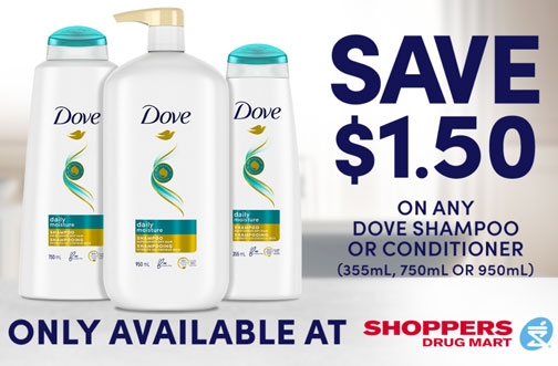 Dove Coupon Canada | Save on Shampoo & Conditioner