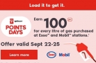 Esso Mobil PC Optimum Bonus Points Offer