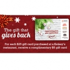 Kelsey’s – $5 Bonus Gift Card Offer