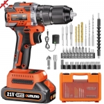 olmlmo Brushless 1/2″ Electric Power Drill/Driver Tool Kit with Battery and Charger