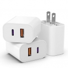 Power Adapter Wall Charger, Double Fast Plug Charging Brick (3 Pack)