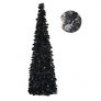 5′ Slim Black Tinsel Pop-Up Christmas Tree