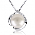 B.Catcher Silver Necklace Pearl Freshwater Pearl Heart Pendant