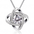 B.Catcher Women Sterling Silver Necklaces Cubic Zirconia Pendant Gemini Necklace