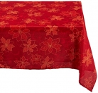 Benson Mills Poinsettia Scroll Printed Fabric Tablecloth