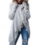 BIUBIU Women’s Fall Long Sleeve Tassels Slash Hem Loose Sweater Poncho Cardigans