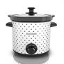 BLACK+DECKER Slow Cooker, 4 Quart, Black/White Dot Pattern