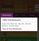 New SaveaLoonie Feature – Bookmark Posts!