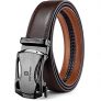 BOSTANTEN Men’s Leather Ratchet Dress Belt with Automatic Sliding Buckle