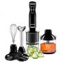 Chefman Immersion Blender & Electric Spiralizer/Vegetable Slicer 6-in-1 Food Prep Kit