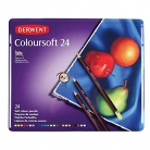 Derwent Colorsoft Pencils, 4mm Core, Metal Tin, 24 Count