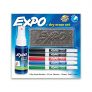 EXPO Low Odor Dry Erase Marker Set with White Board Eraser and Cleaner | Fine Tip