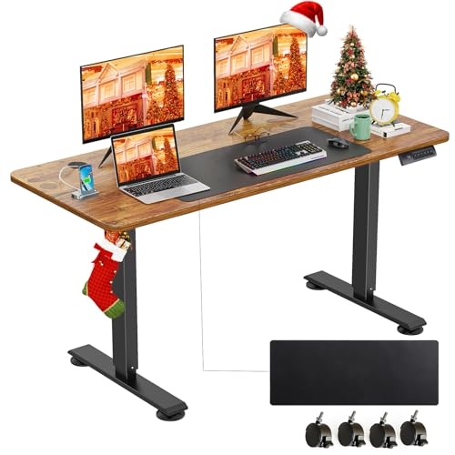 farexon 55 x 24 Inch Electric Sit-Stand Desk with Oversized Mouse Pad