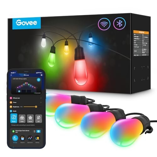 Govee Outdoor String Lights, RGBIC 96ft