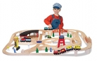 Melissa & Doug Deluxe Wooden Railway Train Set (130+ pcs)