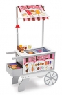 Melissa & Doug Wooden Snacks and Sweets Food Cart – 40+ Play Food pcs, Reversible Awning