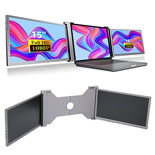 Triple Portable Monitor Laptop Screen Extender 15” 