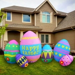 SEASONBLOW 8 Ft Easter Egg Inflatable Eggs Decoration for Indoor Outdoor