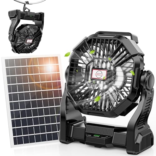 Solar Powered Camping Fan with Led Light