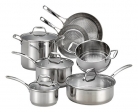 T-fal Performa X Stainless Steel Dishwasher Safe Oven Safe Cookware Set, 11-Piece