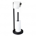 Free Standing Toilet Paper Holder, Black Stainless Steel