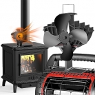 Heat Powered Wood Stove Fan, Dual Power Generation Chip